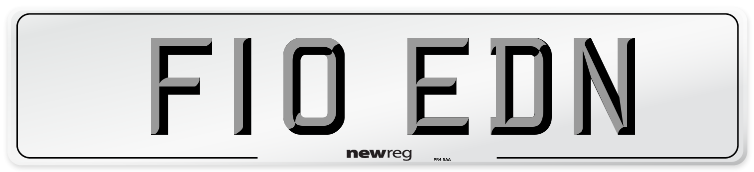 F10 EDN Number Plate from New Reg